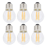 6PCS G45 E27 LED Light Bulb Transparent Glass Bulb Vintage Filament Lamp Warm Light 6W 220V