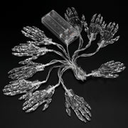 10 Pcs Halloween Skeleton Hand Lights String Battery Powered LED Halloween Spooky String Lights for Decorations