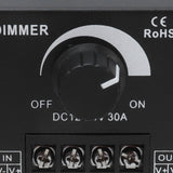 30A LED Dimmer PWM Unicolor Single Channel Adjustable Dimming Controller DC 12V‑24V