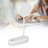 LED Desk Lamp with Gooseneck Night Light 3 Color Stepless Dimming Foldable Eye Protection Lamp USB ChargingWhite