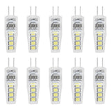 10Pcs G4 8LED Light 2835 Lamp Chips 2W 360 Angle PC Lamp Bulb for Home Office 220VWhite Light