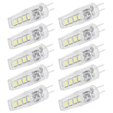 10Pcs G4 8LED Light 2835 Lamp Chips 2W 360 Angle PC Lamp Bulb for Home Office 220VWhite Light