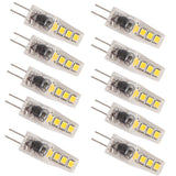 10Pcs G4 8LED Light 2835 Lamp Chips 2W 360 Angle PC Lamp Bulb for Home Office 220VWarm Light