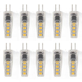 10Pcs G4 8LED Light 2835 Lamp Chips 2W 360 Angle PC Lamp Bulb for Home Office 220VWarm Light