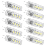 10Pcs G4 8LED Light 2835 Lamp Chips 2W 360 Angle PC Lamp Bulb for Home Office 220VWarm Light