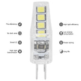 10Pcs G4 8LED Light 2835 Lamp Chips 2W 360 Angle PC Lamp Bulb for Home Office 220VWarm Light