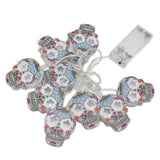 10LED Skull String Lights Halloween String Lights for Festival Party Holiday Decoration Battery Operated