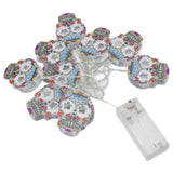 10LED Skull String Lights Halloween String Lights for Festival Party Holiday Decoration Battery Operated