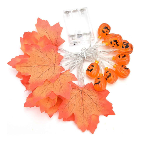 LED String Light Autumn Pumpkin Red Maple Leaves String Light with 20LEDs for Indoor Outdoor In Australia - Darrahopens
