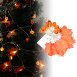 LED String Light Autumn Pumpkin Red Maple Leaves String Light with 20LEDs for Indoor Outdoor
