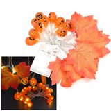 LED String Light Autumn Pumpkin Red Maple Leaves String Light with 20LEDs for Indoor Outdoor