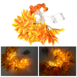 LED String Light Yellow Maple Leaves Pumpkin Grimace Design Ambient Light with 20LEDs for Halloween