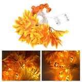 LED String Light Yellow Maple Leaves Pumpkin Grimace Design Ambient Light with 20LEDs for Halloween