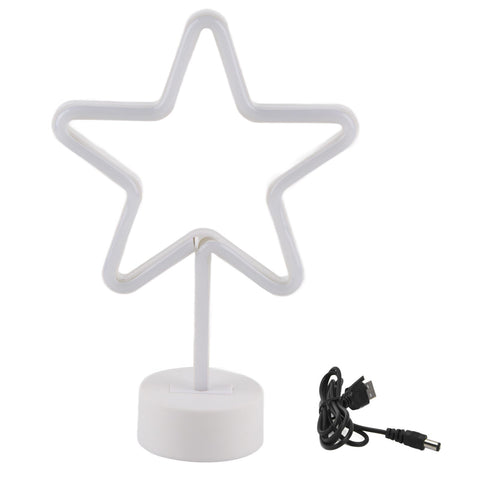 LED Desk Lamp USB Five Pointed Star Warm Light Neon Sign Bedroom Bar Holiday Decoration Light In Australia - Darrahopens