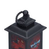 Vintage Style Halloween Lantern Handheld Simulated Candle Flicker Witch Pattern LED Lamp