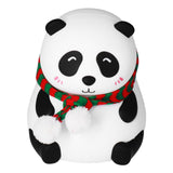 Panda Shape Tap Night Light with 7 Colors Changing USB Charging Silicone Lamp for Bedroom Children's RoomEyes Closed Pattern