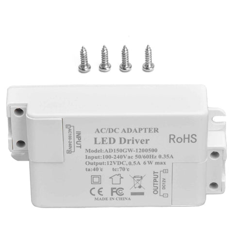 LED Driver Input AC100‑240V 0.35A Output DC12V 0.5A 6W LED Transformer for Bathroom In Australia - Darrahopens