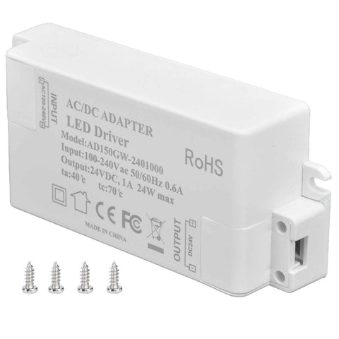 DC 24V 24W 1A LED Driver Constant Voltage Flame Retardant Efficient DIY LED Power Supply AC 100‑240V In Australia - Darrahopens