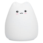 LED Tap Lamp Cat Shaped 7 Colors Changing Silicone Night Light for Home Bedroom Children's Room