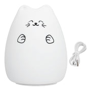 LED Cat Shape Lamp Colorful Silicone Tap Night Light USB Charging Ambient Lighting for Home Bedroom Use In Australia - Darrahopens
