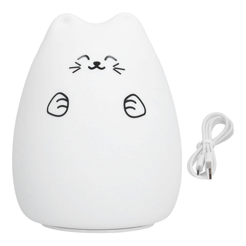 LED Cat Shape Lamp Colorful Silicone Tap Night Light USB Charging Ambient Lighting for Home Bedroom Use In Australia - Darrahopens