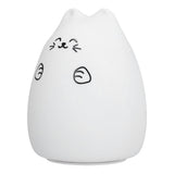 LED Cat Shape Lamp Colorful Silicone Tap Night Light USB Charging Ambient Lighting for Home Bedroom Use