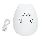 LED Cat Shape Lamp Colorful Silicone Tap Night Light USB Charging Ambient Lighting for Home Bedroom Use