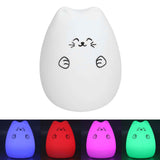 LED Cat Shape Lamp Colorful Silicone Tap Night Light USB Charging Ambient Lighting for Home Bedroom Use In Australia - Darrahopens