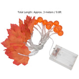 Maple Leaf String Light with Constant Light Flashing Dual Modes Indoor Outdoor Holiday Party Decors(3 m 9.8ft 20LED )