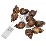 LED Skull String Light 10LEDs Horrible Lifelike Battery Powered Halloween Light for Outdoor Party Yard