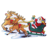 LED Christmas Light Sled Santa Claus Pattern Window Hanging Lamp Battery Powered with Suction Cup Festival Decoration In Australia - Darrahopens