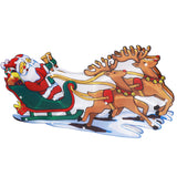LED Christmas Light Sled Santa Claus Pattern Window Hanging Lamp Battery Powered with Suction Cup Festival Decoration