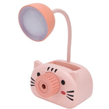 LED Table Lamp Folding Eye Protection Reading Light with Pen Holder Pencil Sharpener USB ChargingPink In Australia - Darrahopens