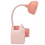 LED Table Lamp Folding Eye Protection Reading Light with Pen Holder Pencil Sharpener USB ChargingPink