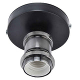 Vintage E26 E27 Lamp Socket Ceiling Lamp Holder with Accessories for Kitchen Bedroom Living Room 100‑240VBlack