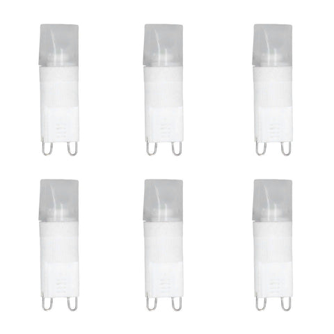 6pcs G9 LED Bulb Energy Saving General Standard Interface 360° Heat Dissipation Cold White Light Bulbs 220V 2W