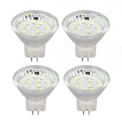 4PCS MR11 12LED Light Bulb 2W 300LM Spot Light Bulb Double Pin Base Landscape Light BulbCold White 6000K