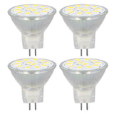 4pcs/set MR11 LED Spot Light Bulb with Dual Needle Base 360° Heat Dissipation 3W 12 LEDs Lamp BulbWarm White