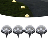 4 Pack Solar Garden Lights 8 LED Outdoor Ground Lights for Sidewalk Yard Lawn Patio Pathway Walkway BackyardWhite Light