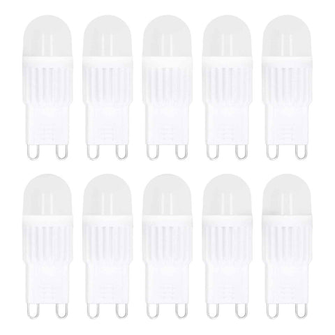 10pcs G9 Bulb Dimmable 2W 500lm G9 LED Bulb 30W Halogen Equivalent for Chandelier Ceiling Light Wall Lamp 220VWhite Light