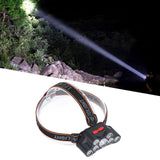 LED Headlamp 7 Lamp Beads High Brightness 4 Mode Waterproof USB Charging Head Band Light for Camping Maintenance