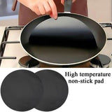 2 Pack 24cm Round Non Stick High Temperature Pan Frying Pan Liner Sheet Cooking Wok Sheet Pad for Kitchen BBQ Baking