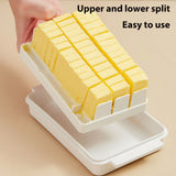 Butter Dish with Lid for Countertop Plastic Butter Keeper and Cutting Slot for Dividing and Storing Butter Container
