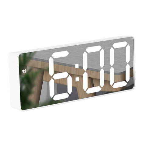 LED Digital Alarm Clock with Voice Control and Temperature Display Bedside Clock Adjustable Brightness Mirror Alarm In Australia - Darrahopens