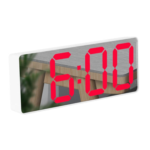 LED Digital Alarm Clock with Voice Control and Temperature Display Bedside Clock Adjustable Brightness Mirror Alarm In Australia - Darrahopens