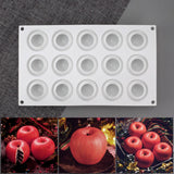 Christmas Eve 15 Cavity Apple Design Silicone Cake Molds Chocolate Mousse Pastry Bakeware Moulds Kitchen Dessert Baking Tools