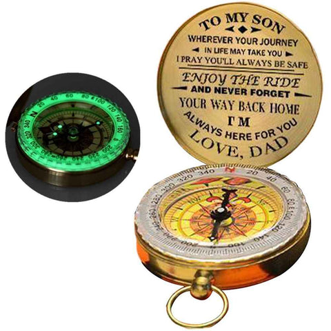 Luminous Compass Dad To Son Enjoy The Ride Gift for Camping Outdoor Activities Navigation Tool In Australia - Darrahopens