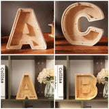 Piggy Bank Toy Alphabets Wooden Coin Piggy Bank Educational Gift for Kids Children Money Box