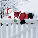 Christmas Home Decor Christmas Themed Santa Snowman Garden Fence Topper Ornament Holiday Hanging Decor Gift