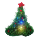 Luminous Christmas Tree Hat with Star for Christmas Party Fancy Dress Props for Kids Adult Xmas Green Hat In Australia - Darrahopens